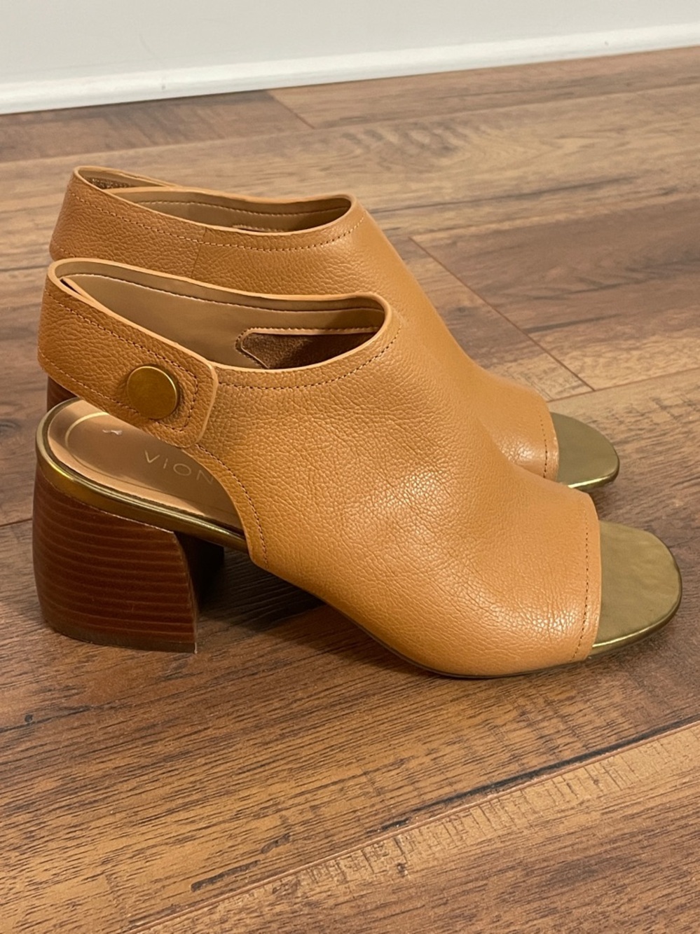 Vionic Valencia Women's Open-Toe Slingback Block Heel Sandals - Tan